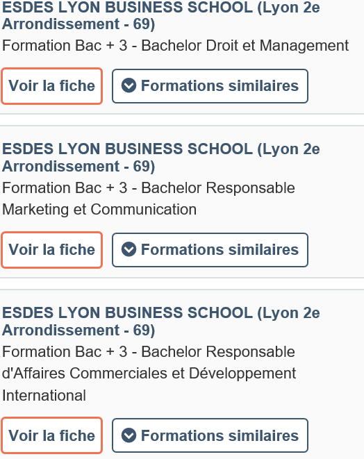 Comment trouver les formations de l'ESDES sur Parcoursup  ESDES Lyon